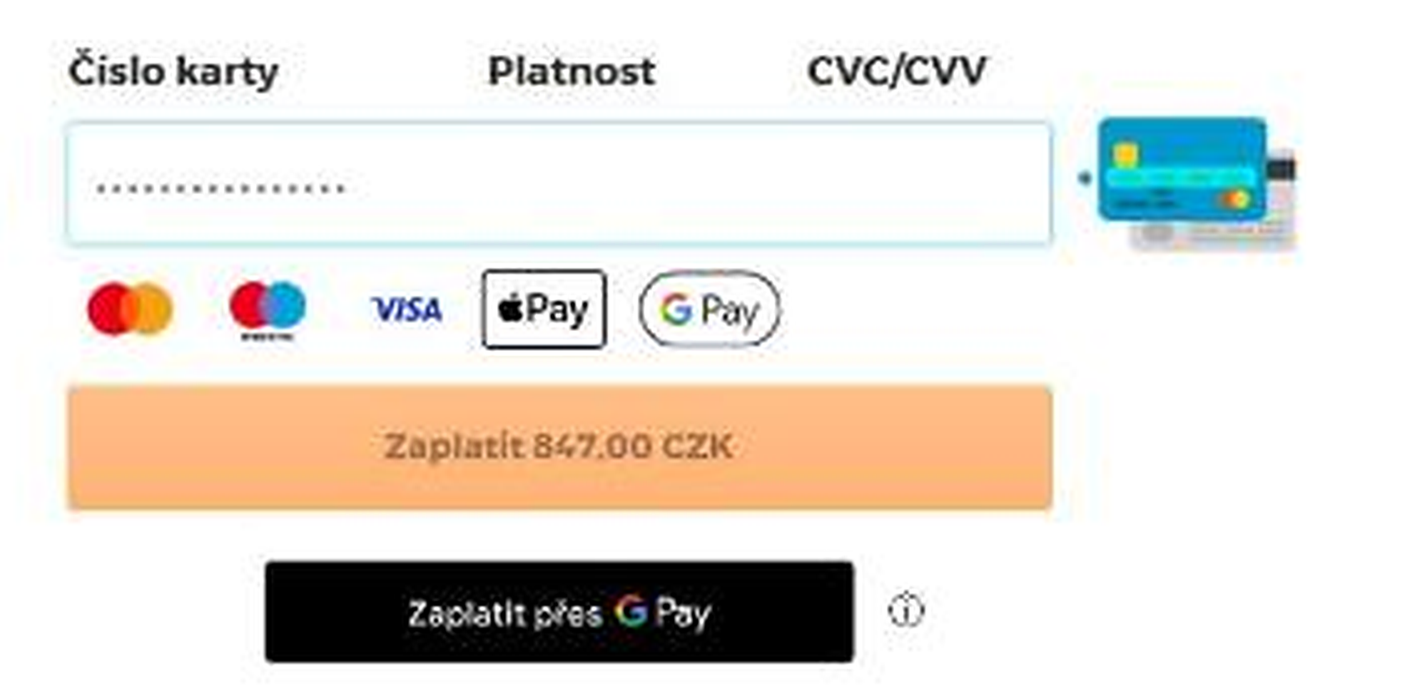 Formulář pro zadání karty