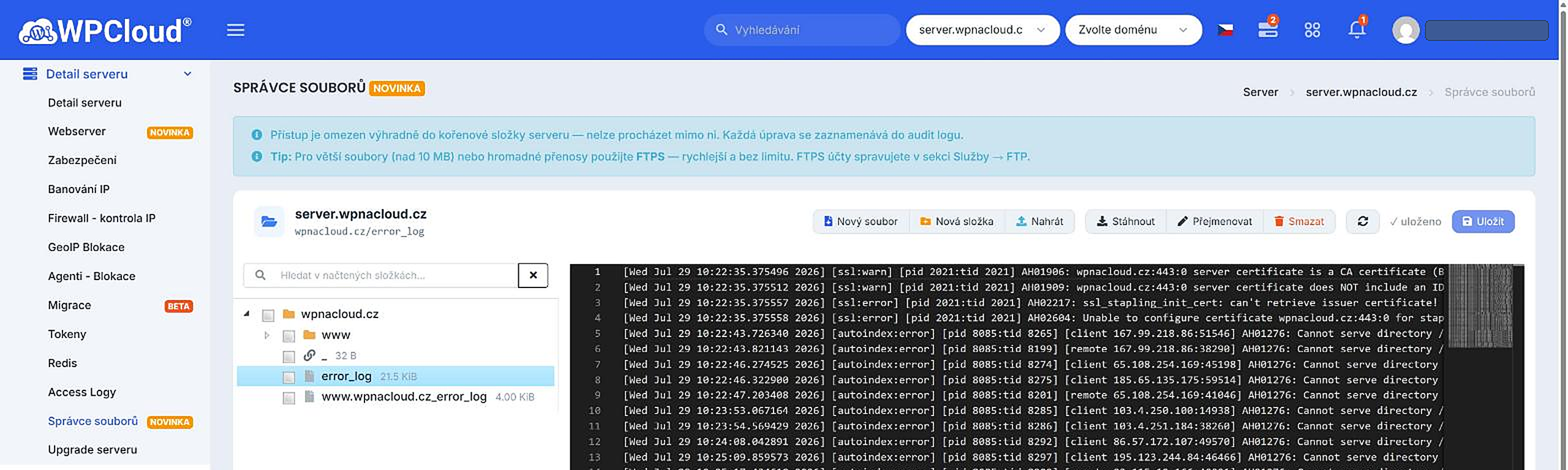 Otevřený soubor v textovém editoru se zvýrazněním syntaxe